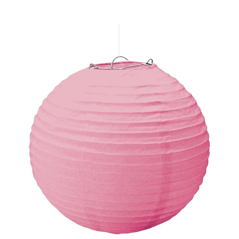 New Pink Round Paper Lantern 9.5in 3pcs