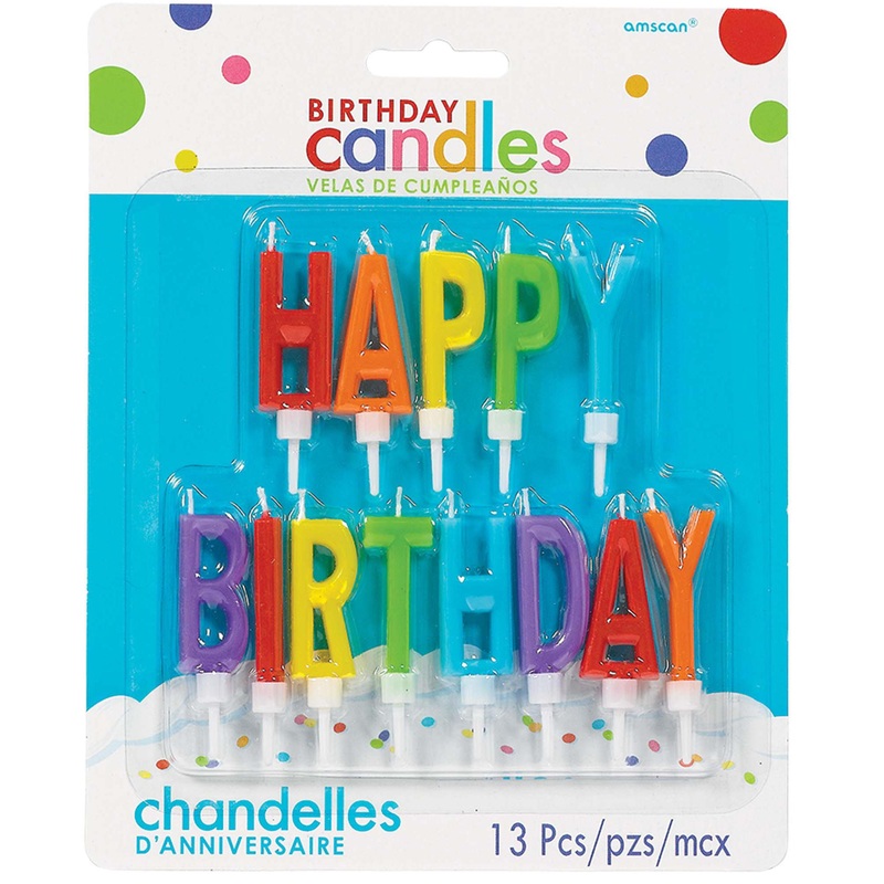 Primary Happy Birthday Letter Candles 13pcs