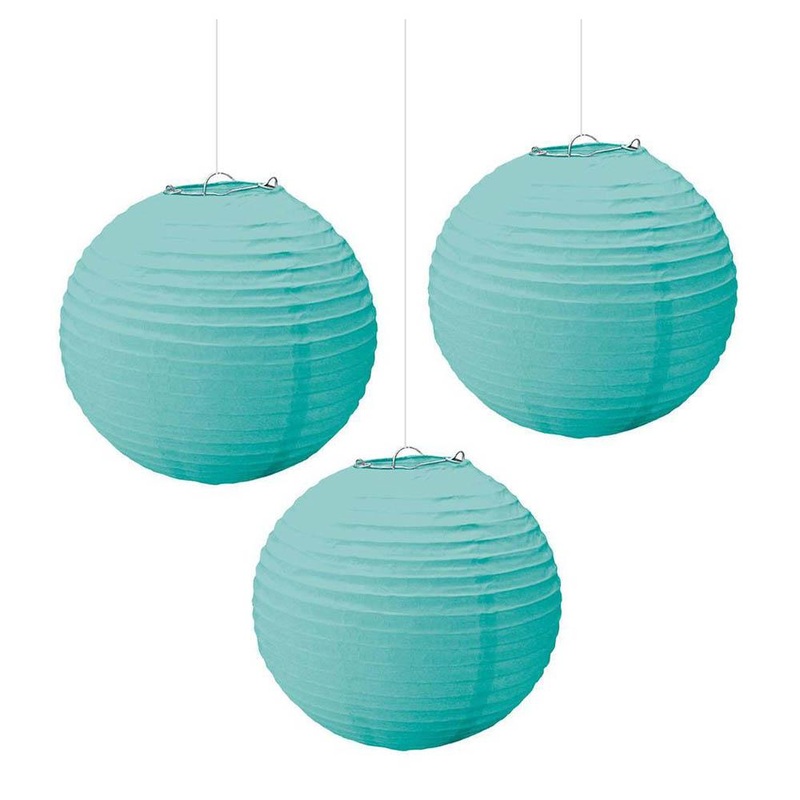 Robin's Egg Blue Round  Paper Lanterns 9.5in 3pcs
