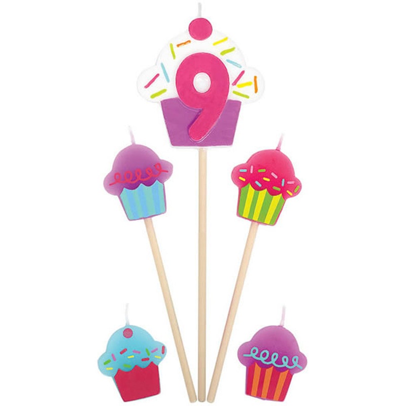 #9 Cupcake Birthday Pick Candle
