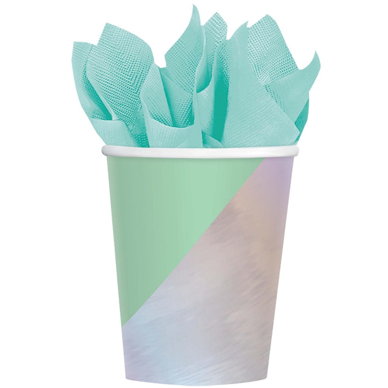 Shimmering Party Iridescent Paper Cups 9oz, 8pcs