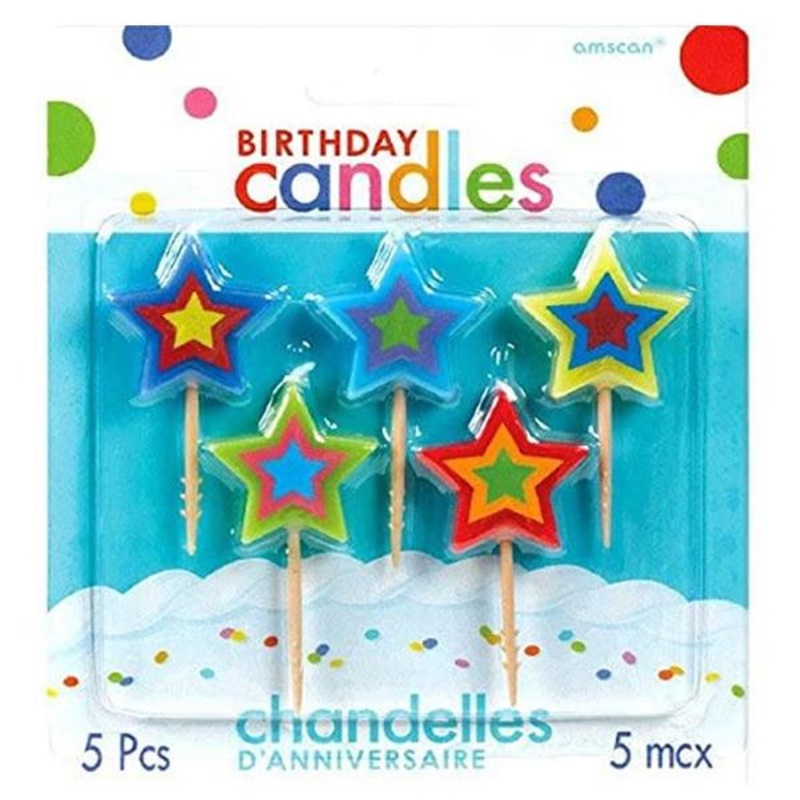 Star Toothpick Birthday Candles 5pcs