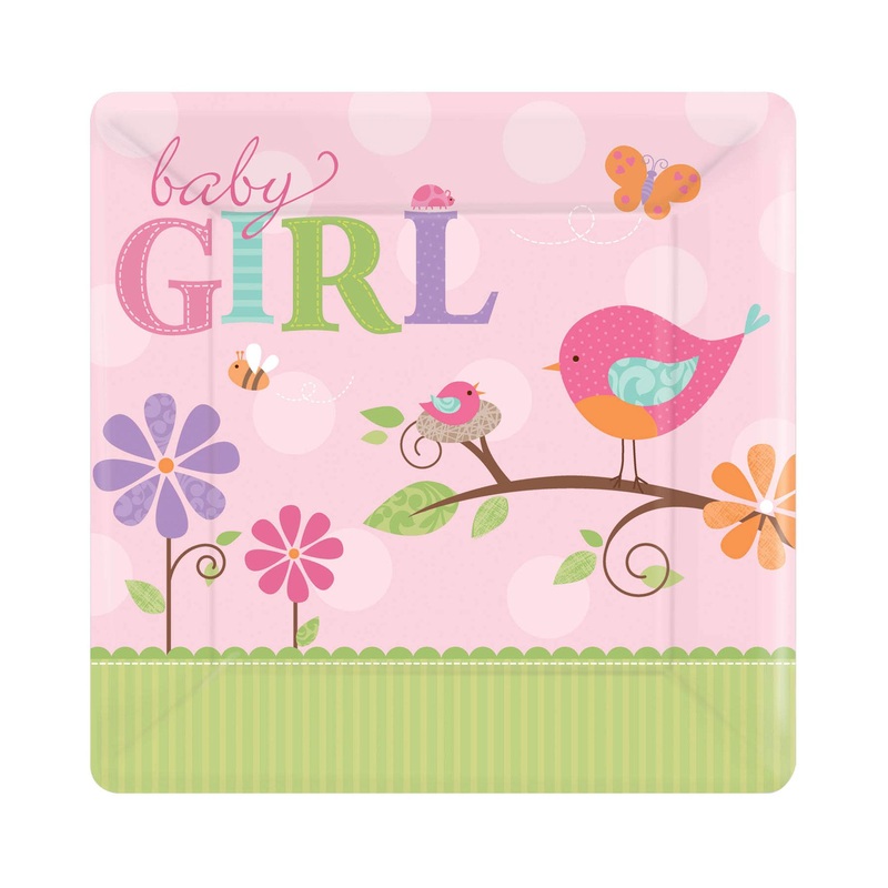 Tweet Baby Girl Dinner Plates 10in, 8pcs