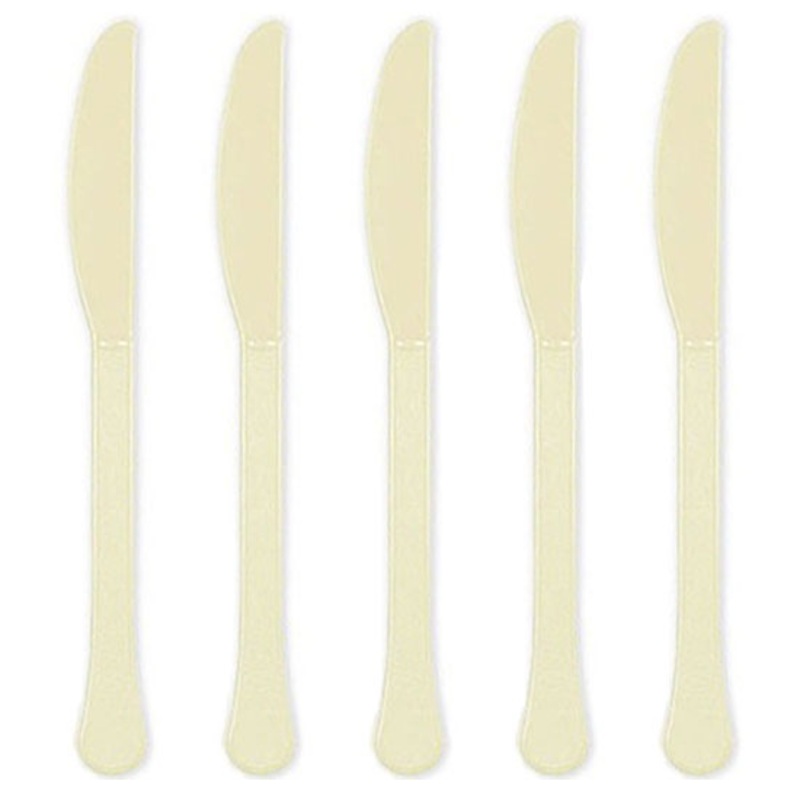 Vanilla Creme Heavy Weight Plastic Knives 20pcs