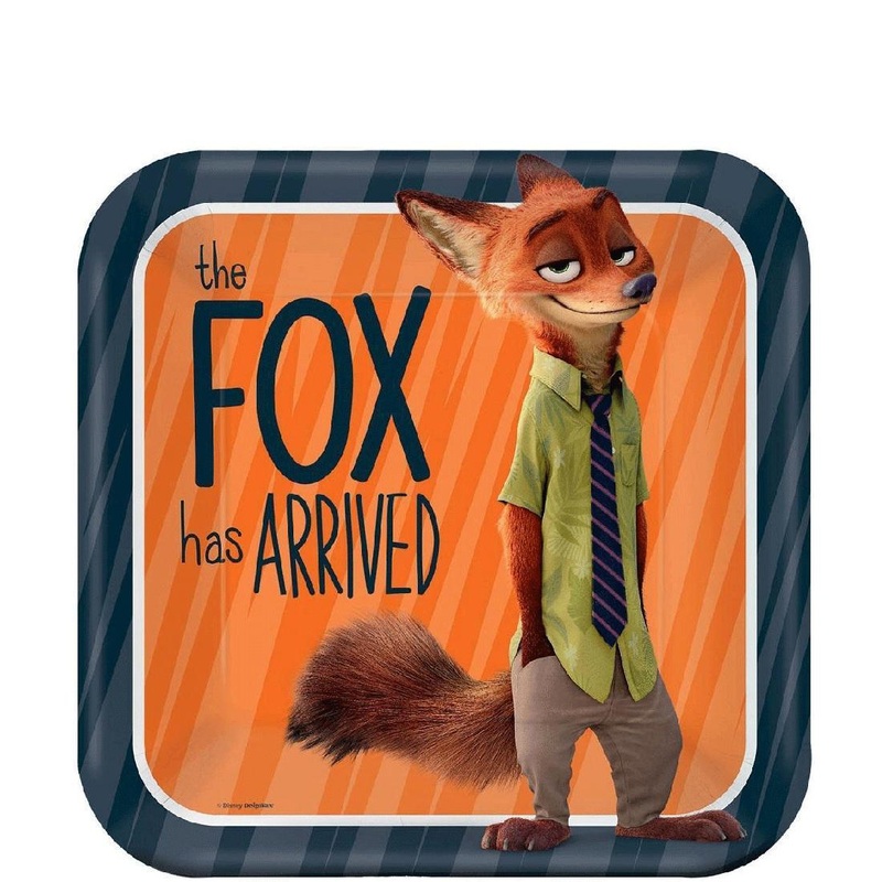 Zootopia Square Plates 9in, 8pcs