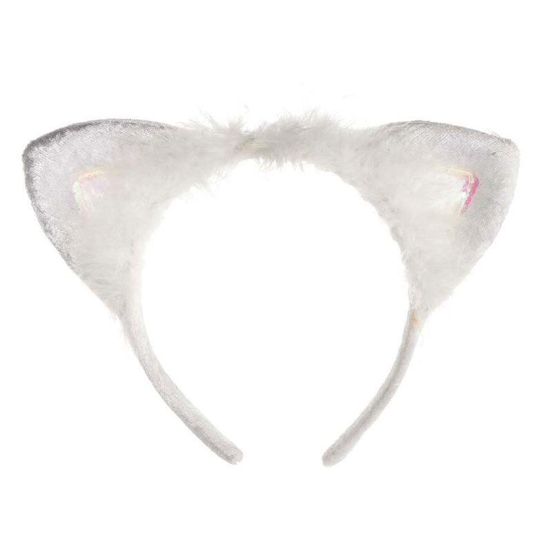 Adult White Marabou Cat Ears
