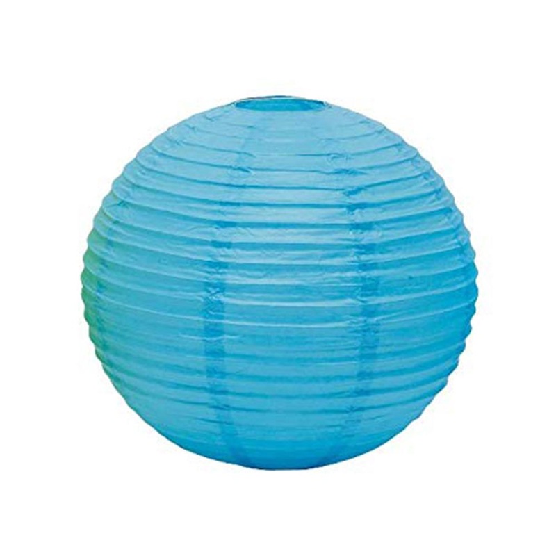 Caribbean Blue Round Paper Lanterns 9.50in 3pcs