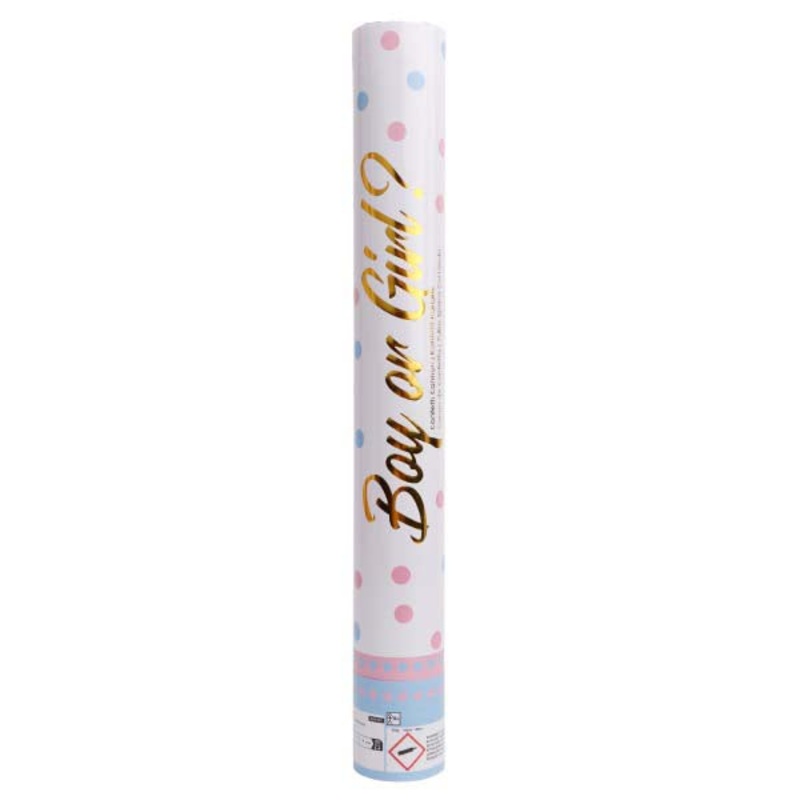 Gender Reveal Girl Round Confetti Cannon Paper 40cm