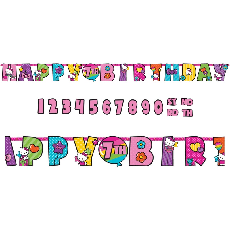Hello Kitty Rainbow Add-An-Age Letter Banner