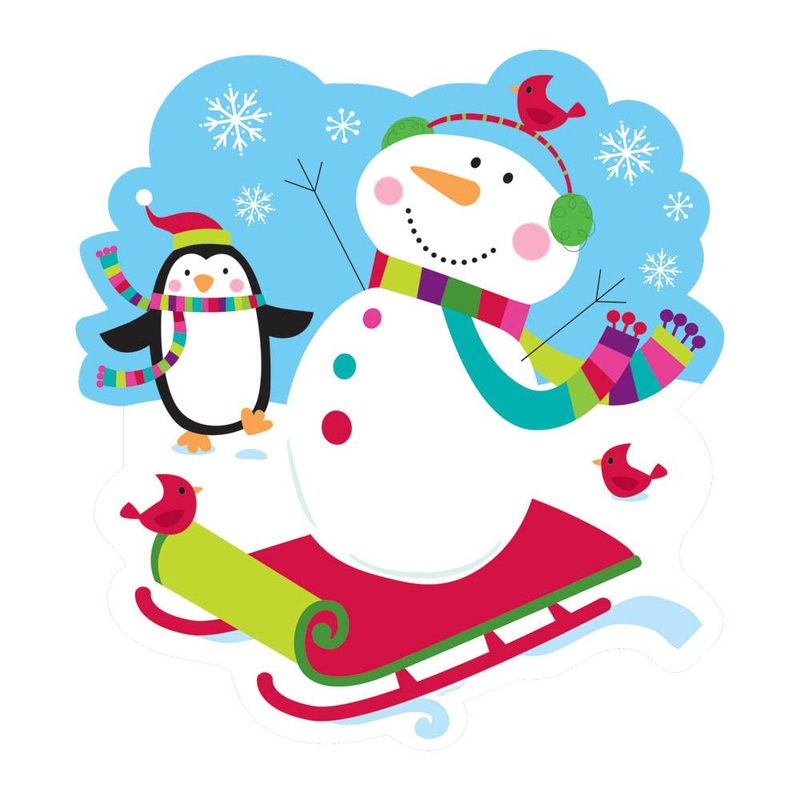 Joyful Snowman Cutout 8in