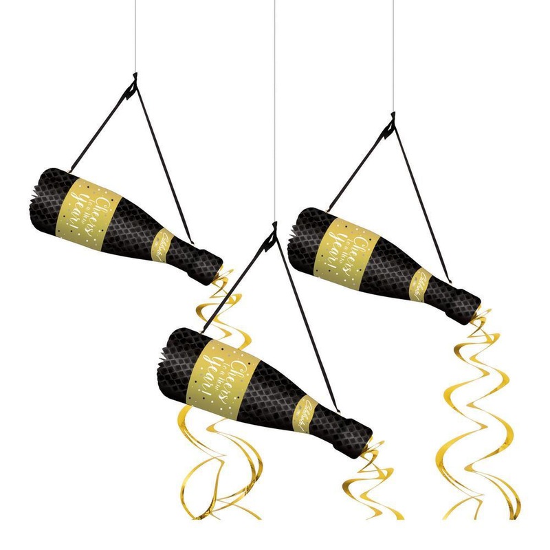 New Year's Bottle Hanging Decorations 3pcs