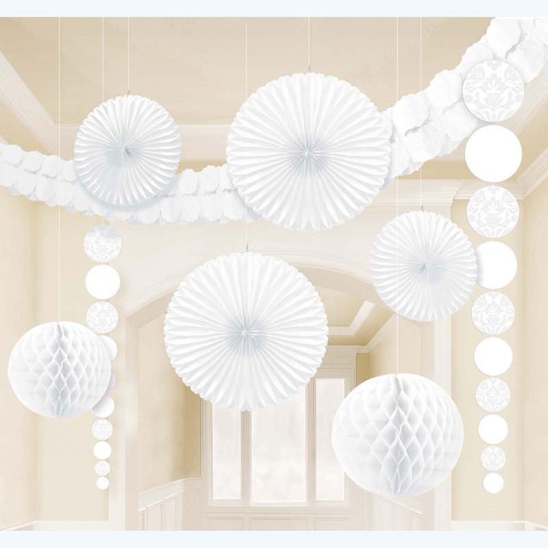 White Damask Decorating Kit 9pcs
