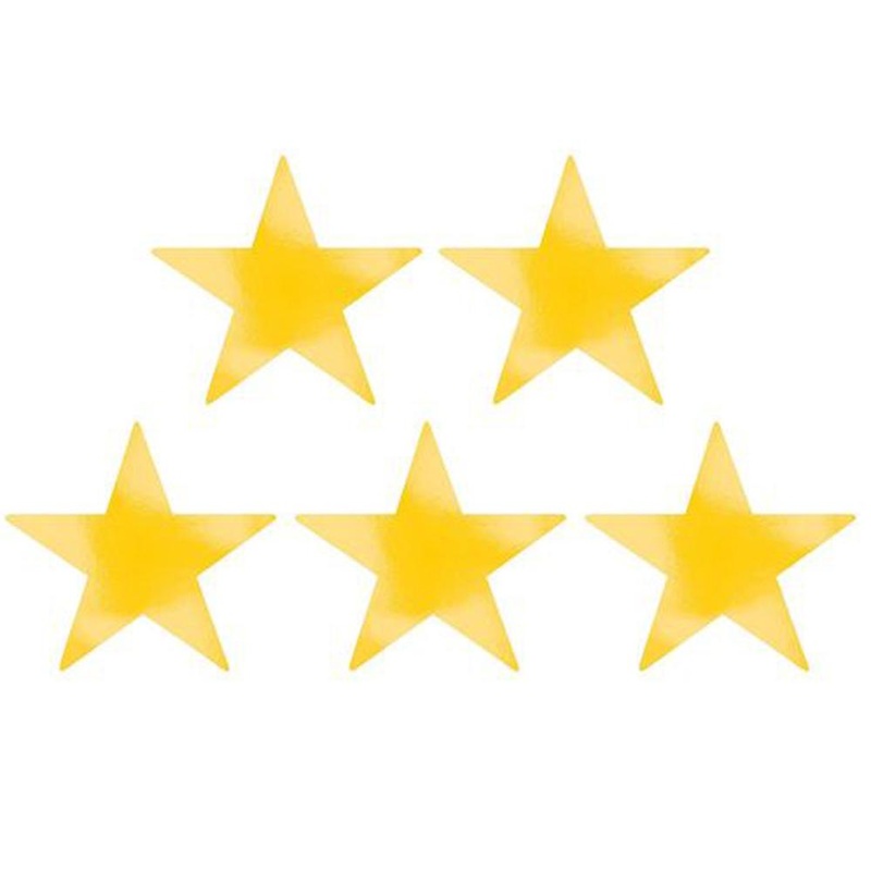 Yellow Sunshine  Star Foil Cutout 9in 5pcs