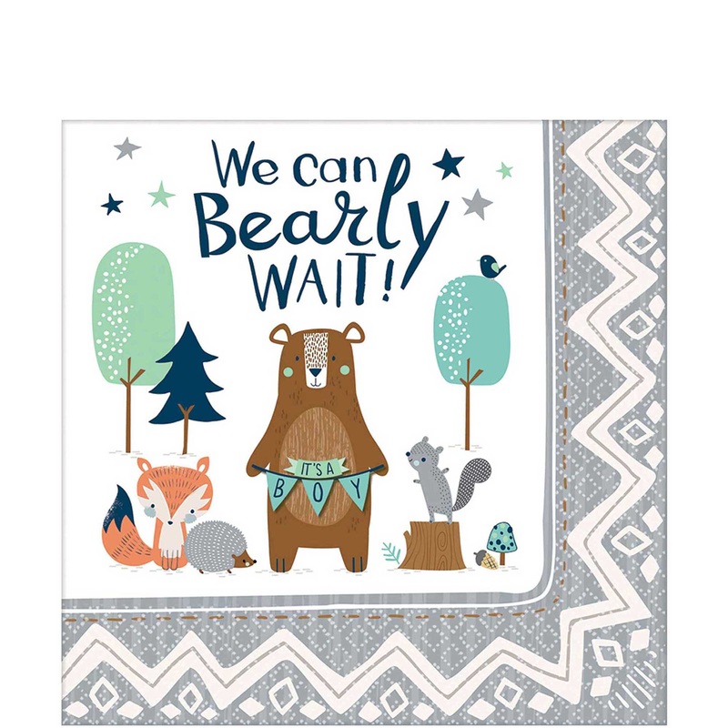 Baby Shower - Bear-ly Wait Boy Lunch Tissues 16pcs