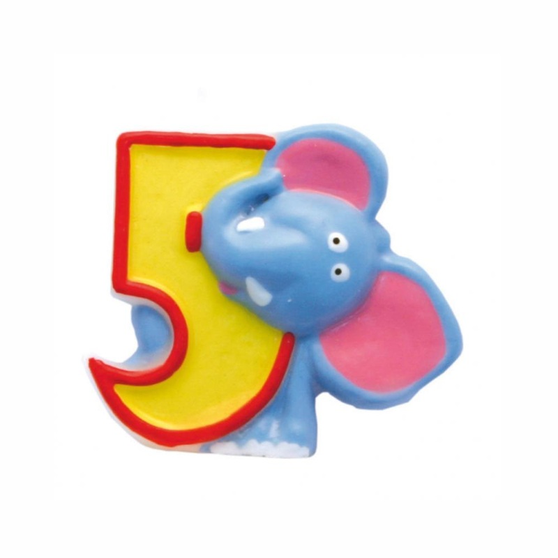 Safari Number 5 Candle
