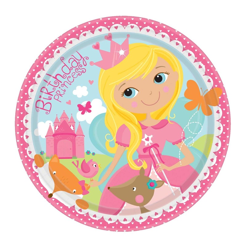 Woodland Princess Round Plates 9in, 8pcs