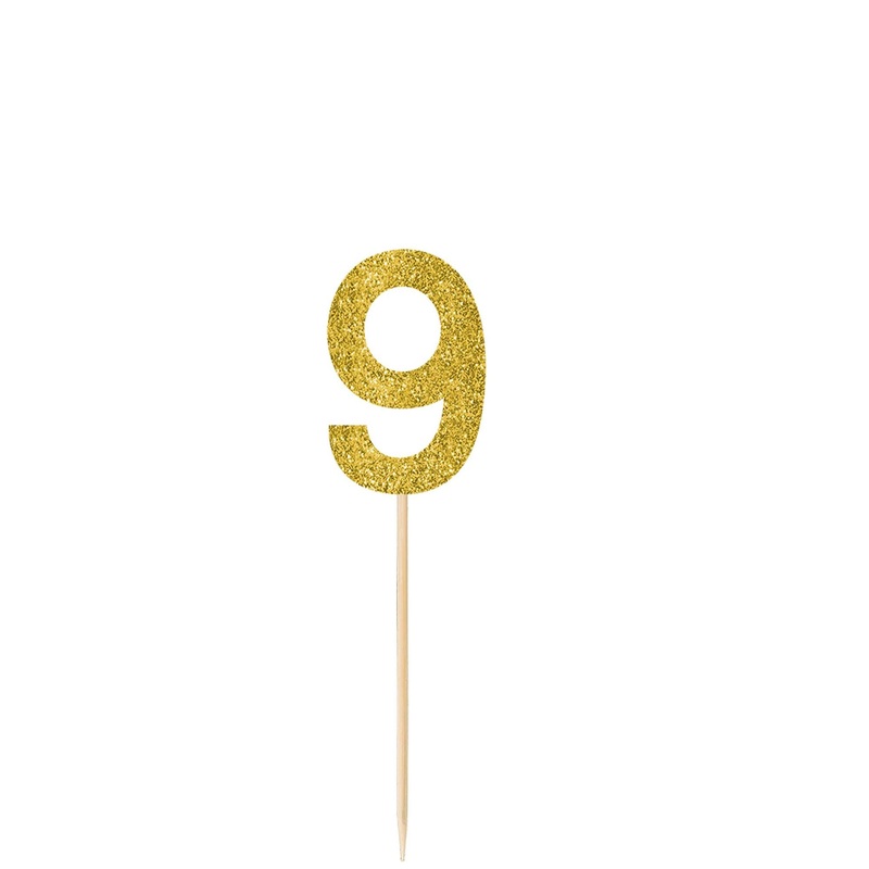 #9 Gold Small Glitter Pick