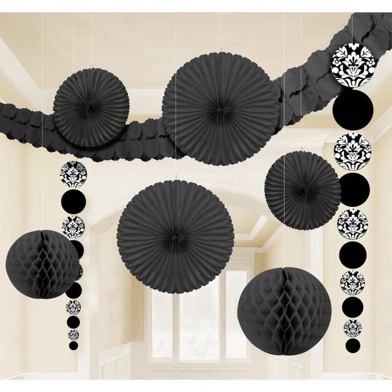 Black Damask Decorating Kit 9pcs