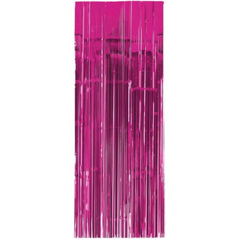 Bright Pink Metallic Curtain 8ft