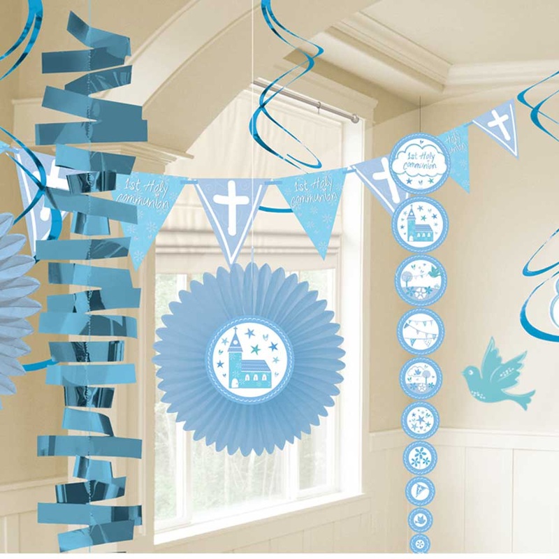 Communion Church Blue String Decoration 6pcs