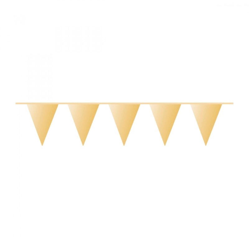 Gold Pennant Banner Plastic 10m