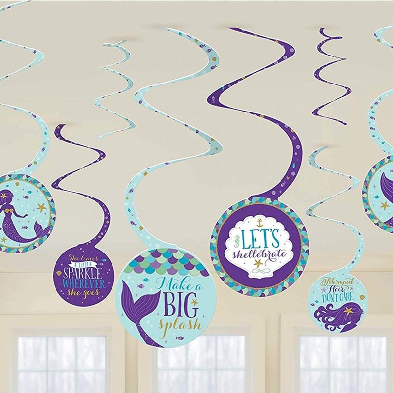 Mermaid Wishes Spiral Decorations 8pcs