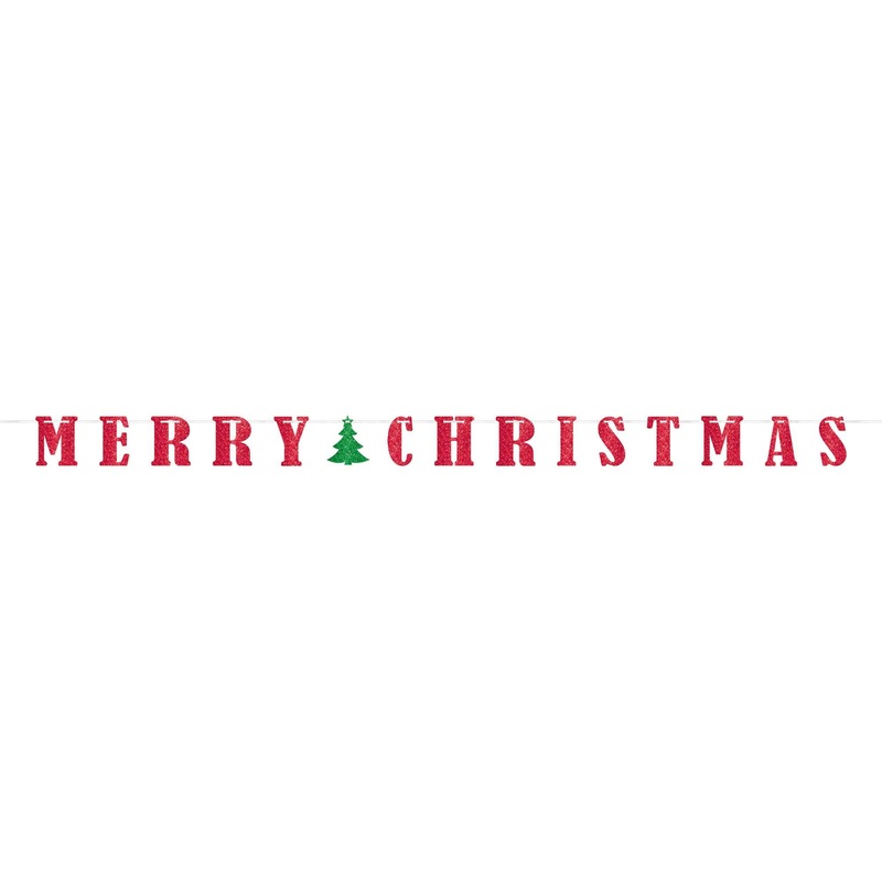Merry Christmas Glitter Letter Banner