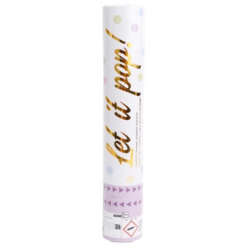 Multicolor Confetti Cannon Round Pastel Paper 28cm