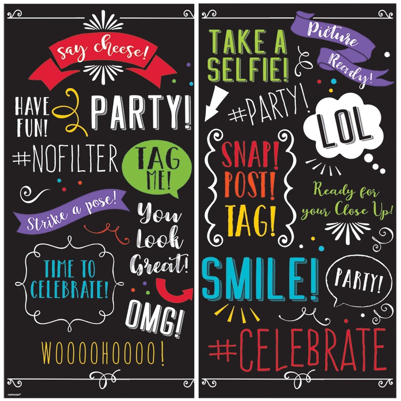 Photo Booth Words Plastic Scene Setters 2pcs