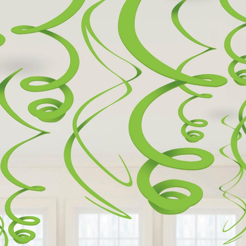 Plastic Swirl Decoration Green 12pcs