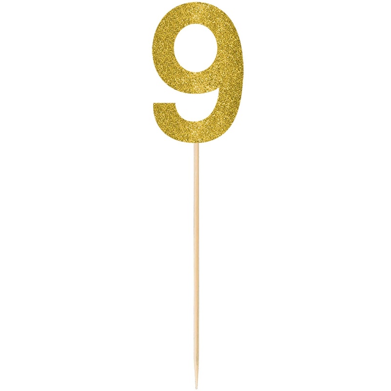 #9 Gold Large Glitter Pick