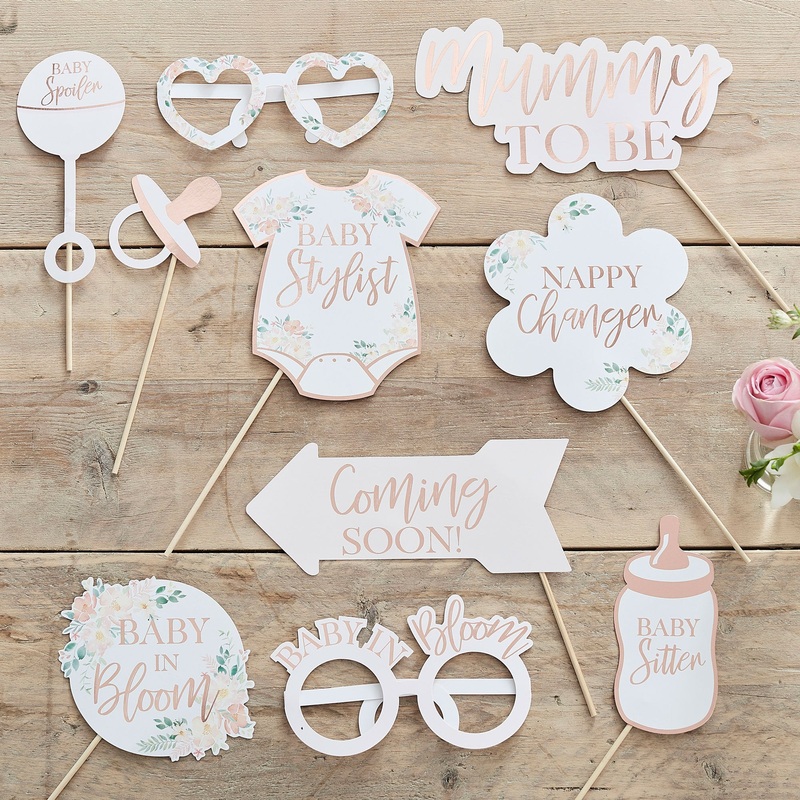 Baby in Bloom Floral Baby Shower Photo Booth Props
