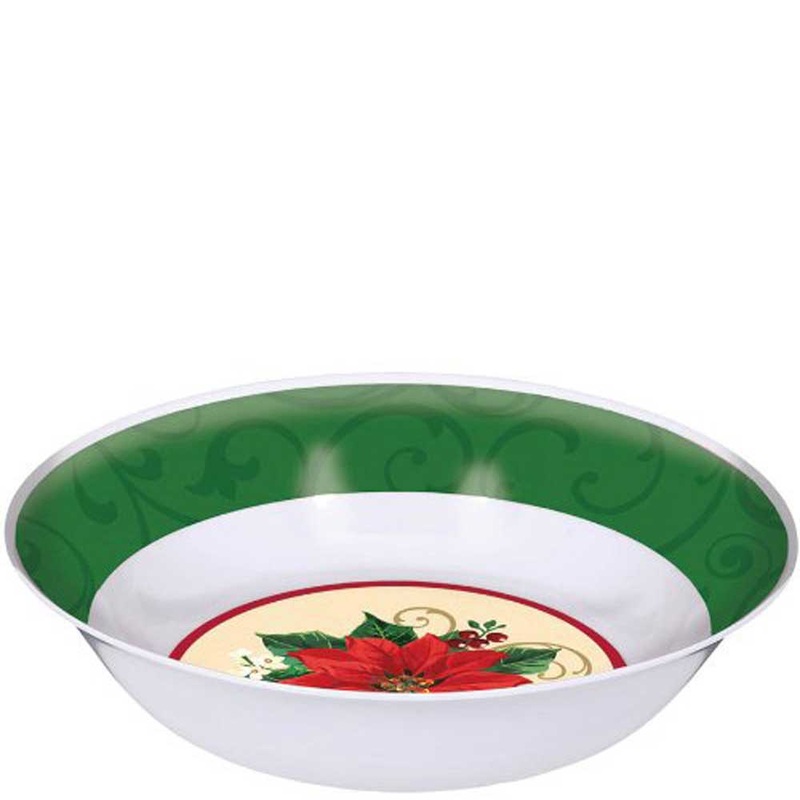 Poinsettia Melamine Bowl 13in