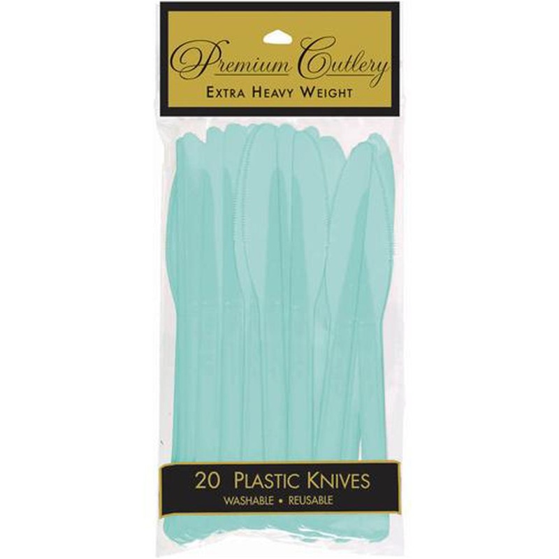 Robins Egg Blue Heavy Weight Plastc  Knives 20pcs