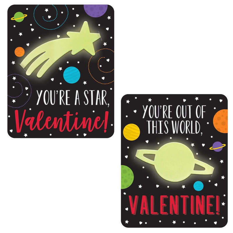 Valentine Cards with GID Planet 12pcs