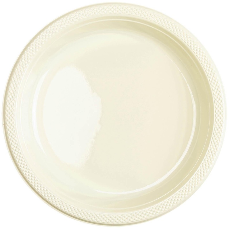 Vanilla Creme Plastic Plates 10.25in, 20pcs
