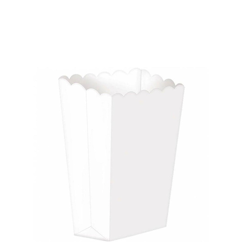 White Small Paper Popcorn Boxes 5pcs 13cm x 9.5cm