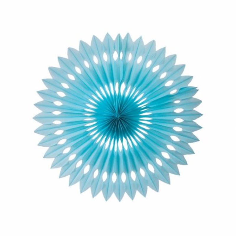 24cm Paper Hanging Fan Pastel Blue PK1