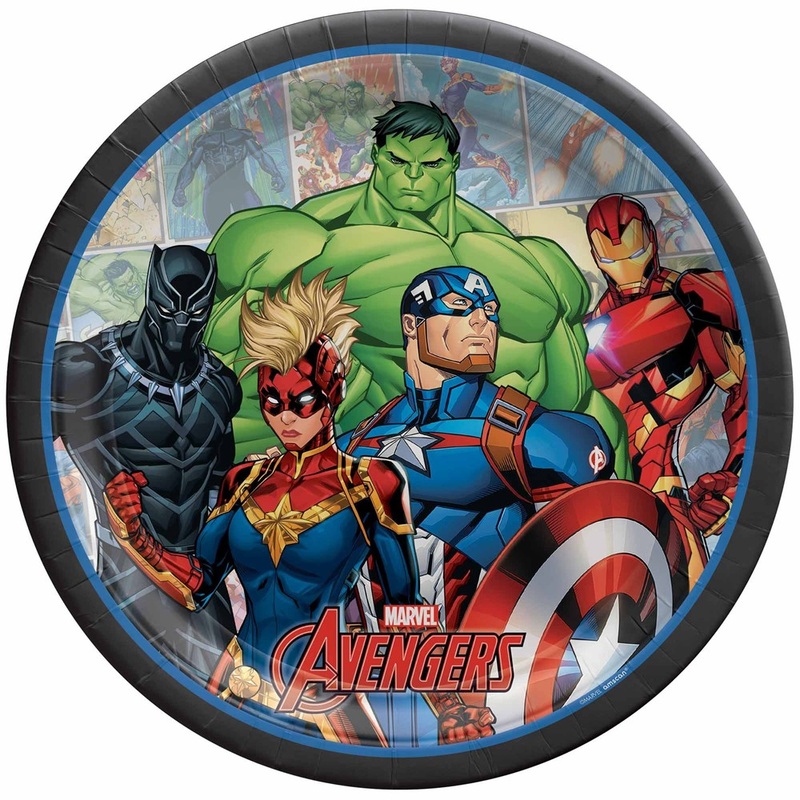 Avengers Powers Unite 23cm Round Paper Plates (PK8)