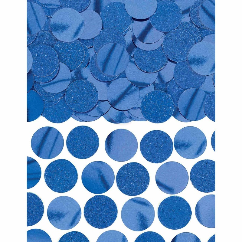 Blue Glitter & Foil Circle Confetti 2.25oz