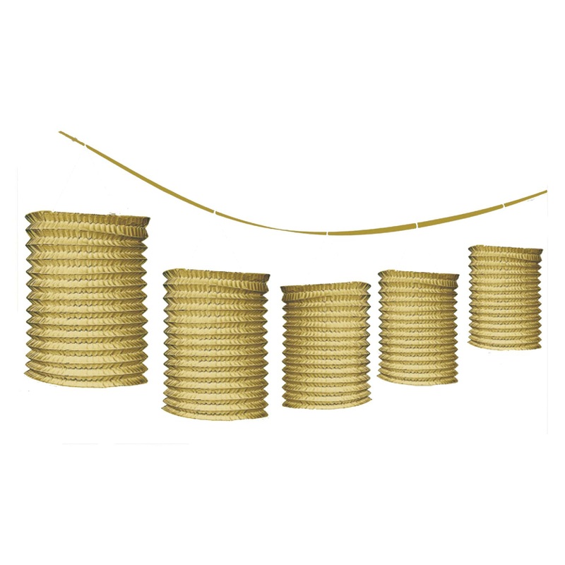 Gold  Paper Lantern Garland 12ft