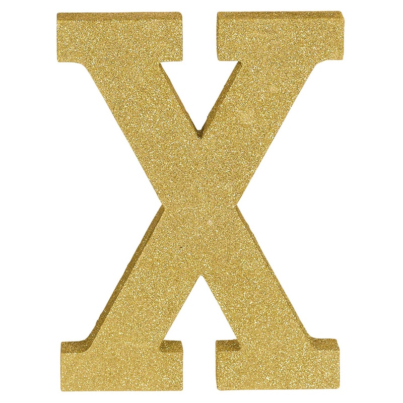 Letter X Glitter Wood Table Decoration