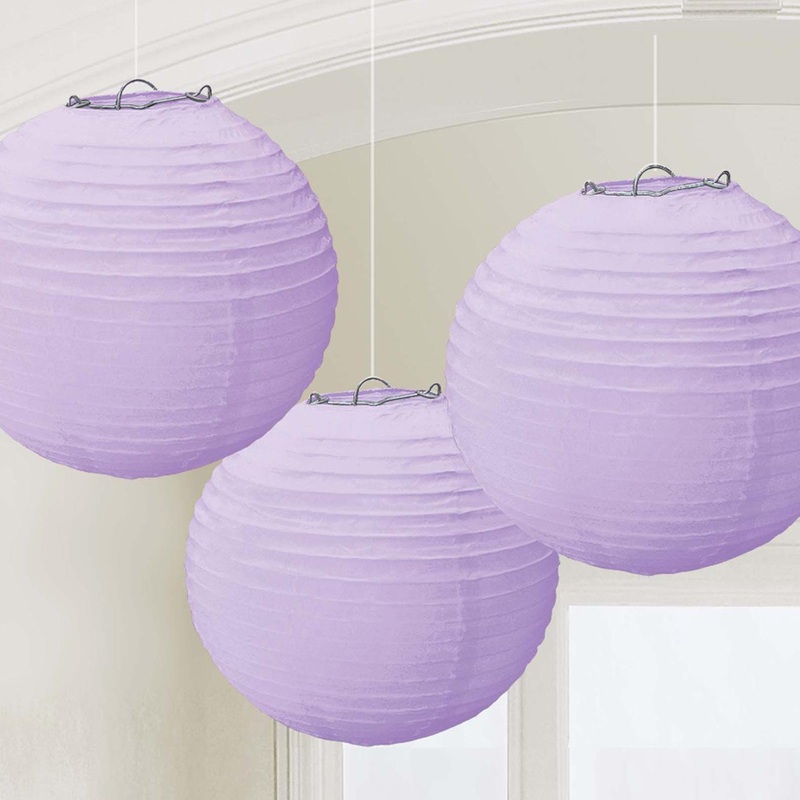Lilac Paper Lanterns 3pcs
