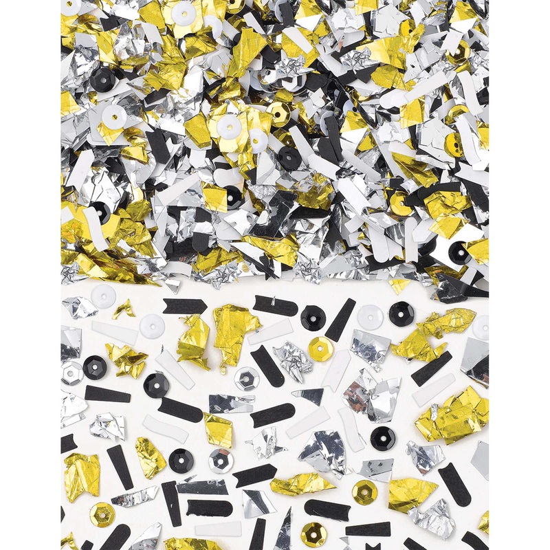Mixed Media Black, White & Gold Confetti 1.5oz