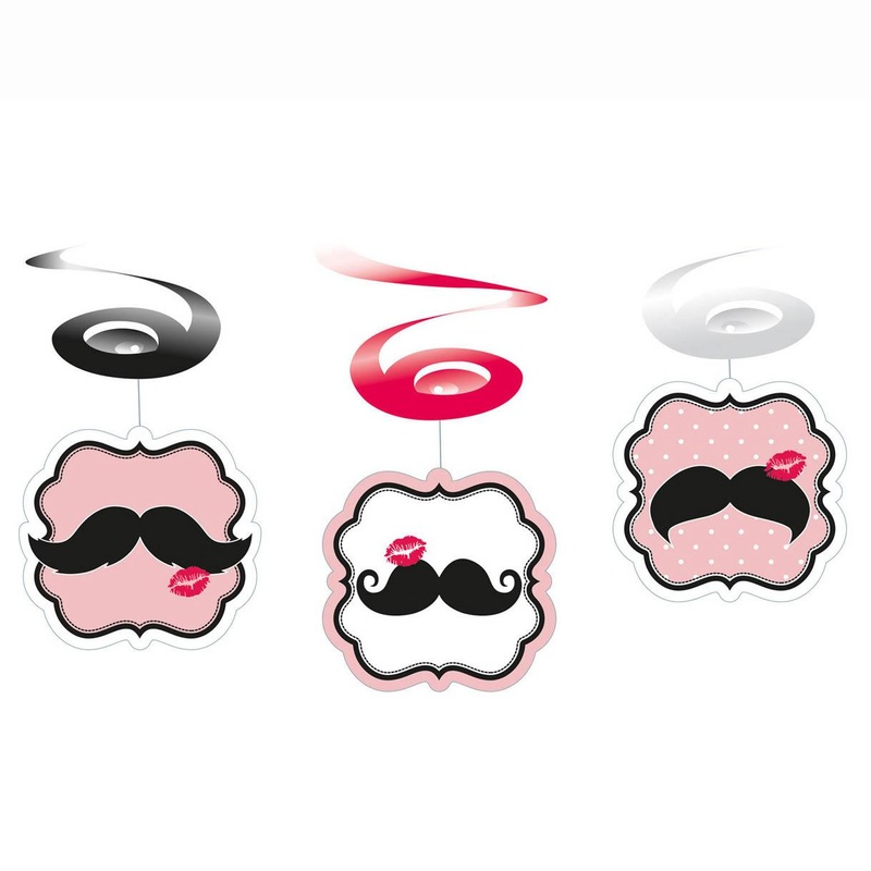 Moustache Swirl Decoration 6pcs