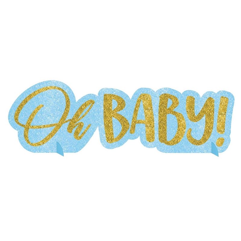 Oh Baby Boy Glitter Centrepiece