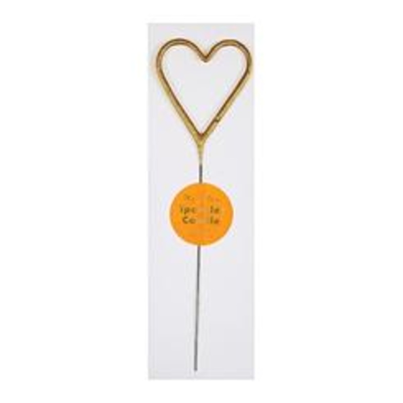 Sparkler Candle Gold Love Heart Shape