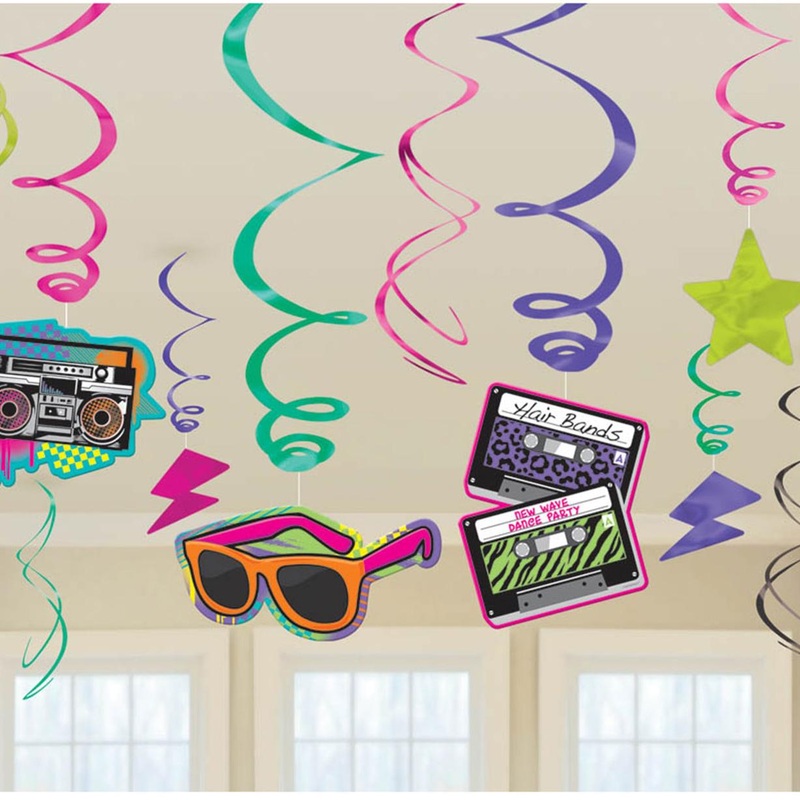 Totally 80's Value Pack Swirl Decorations 12pcs