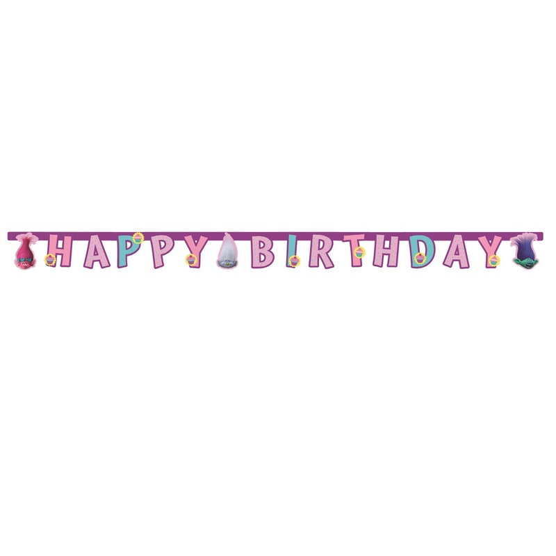 Trolls Happy Birthday Paper Banner 1.9m