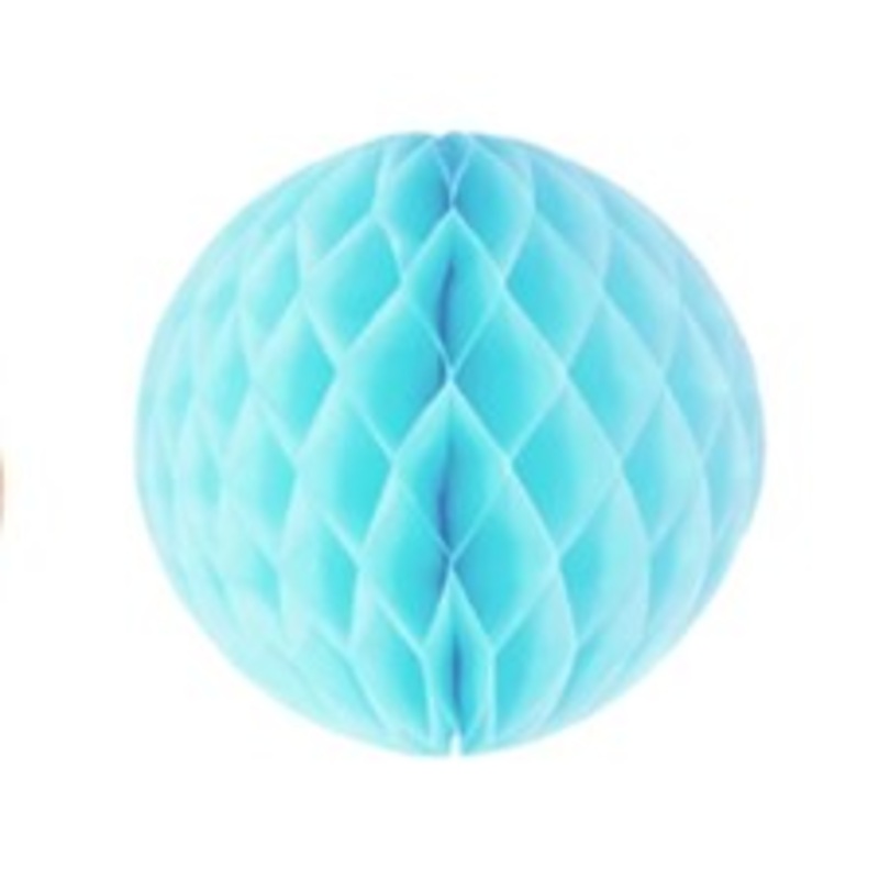 20CM Honeycomb Ball Light Blue PK1